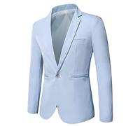 Blazer para Hombre Americana Informal - Chaqueta de Traje Color sólido con un botón y Ajuste Delgado para Hombre