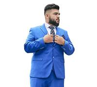 Blazer Para Hombre, Chaqueta De Esmoquin Verano Fino 2 Botones Talla Grande Traje Superior Chaqueta De Cena Versión Suelta Vestido De Novia Padrino De Boda Anfitrión, Vestido Formal,Blue a,8XL