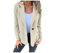 Blazer Para Mujer De Color Liso Con Solapa, Blazer Ligero De Color Liso Mujer Conjunto Elegante Y Chic Para Chaqueta Ligera Abierta Oficina Diario Fina Chaqueta Entretiempo Trabajo Elegante Slim Fit