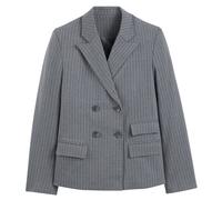 Blazer slim-fit con raya diplomática Mujer Talla 42. Color Gris