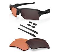 BLAZERBUCK Kit de lentes y calcetines de repuesto antisal para gafas de sol Oakley Flak 2.0 XL OO9188, Fotocromático transparente a naranja, 0