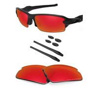 BlazerBuck Kit de lentes y calcetines de repuesto para Oakley Flak 2.0 OO9295, Rojo fuego polarizado, 0
