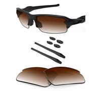 BLAZERBUCK Kit de lentes y calcetines de repuesto polarizados para Oakley Flak 2.0 OO9295 - Gradiente marrón