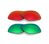 BlazerBuck Lentes de repuesto polarizadas antisal para Ray-Ban RB3447V 53 mm | RX3447V 53 mm, 2 piezas, Rojo fuego y verde esmeralda