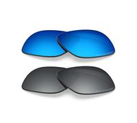 BlazerBuck Lentes de repuesto polarizadas antisal para Ray-Ban RB3447V 53 mm | RX3447V 53 mm, 2 piezas, Cromo plateado y azul hielo