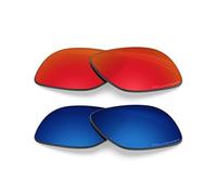 BlazerBuck Lentes de repuesto polarizadas antisal para Ray-Ban RB3447V 53 mm | RX3447V 53 mm, 2 piezas, Rojo fuego y azul medianoche