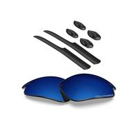 BLAZERBUCK Lentes de repuesto polarizadas antisal y kit de calcetines para Oakley Fast Jacket OO9097/Fast Jacket Asian Fit OO9162- Azul medianoche