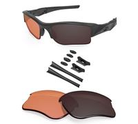 BLAZERBUCK Lentes de repuesto polarizadas antisal y kit de calcetines para Oakley Flak Jacket XLJ - Naranja transparente fotocromático