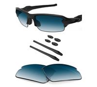 BlazerBuck Lentes de repuesto polarizadas y kit de calcetines para Oakley Flak 2.0 OO9295 - Gradiente azul