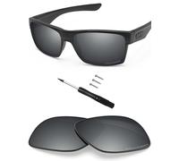 BLAZERBUCK Lentes de Repuesto y Herramientas de reparación para Gafas de Sol Oakley TwoFace OO9189/TwoFace Asian Fit OO9256, Cromo Plateado, polarizado, 0