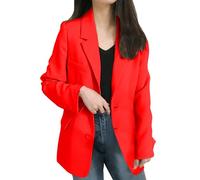 Blazers para mujer, estilo casual, con solapa de muesca, de un solo botonadura, para primavera, moda, trabajo, oficina, profesional, talla grande, chaqueta clásica para entrevista, chaquetas con