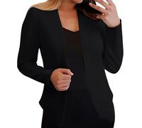Blazers para mujer para el trabajo, casual, elástico, de manga larga, para otoño, para negocios, traje de trabajo, chaquetas de oficina, Negro, M