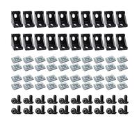 BLCCLOY Juego de 20 conectores de perfil de aluminio negro serie 2020, 20 soportes de esquina, 40 tuercas en T y perno de tornillo hexagonal para ranura de 6 mm, accesorios de riel de aluminio 20S