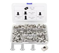 BLCCLOY Kit de herramientas de extrusión de aluminio 4040 de 120 piezas, tuercas y pernos M8 T, 10 tuercas en T M8 x 14, 40 M8 x 16, 10 M8 x 18, 60 tuercas en T M8 serie 40, compatibles con accesorios