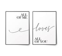 BLCKART - Póster Premium All of Me Loves All of You | Póster elegante para salón | sin marco (Love Duo, A3)