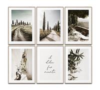 BLCKART Toscana Vibes - Juego de pósteres para salón, decoración de pared, decoración de pared, dormitorio, comedor, mediterráneo, 6 unidades DIN A4 (21 x 29,7 cm)