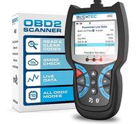 BLCKTEC Herramienta de diagnóstico de escáner OBD2 Bluetooth 440 - Lector de código de Coche y escáner para Coche - Viene con Datos en Vivo - Prueba de batería/Sistema de Carga - Funciona para Todos