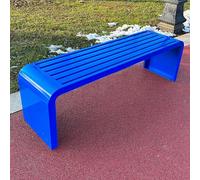 BLCKTIGR Anco Metálico Exterior con Marco de Hierro Colorido, Banco Acero antioxidante para jardín y Parque, Asiento Patio Todo Clima hogar Uso público(Blue,220 * 45 * 40cm/87 * 18 * 16in)