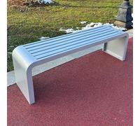 BLCKTIGR Anco Metálico Exterior con Marco de Hierro Colorido, Banco Acero antioxidante para jardín y Parque, Asiento Patio Todo Clima hogar Uso público(Silver,100 * 45 * 40cm/39.4 * 18 * 16in)