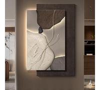 BLCKTIGR Aplique de Pared LED Fácil Instalar para Home Decor, Arte 3D Lujo Textura Piedra Abstracta con Iluminación Suave, Decoración Moderna Oficina en Casa(B,50 * 70cm/19.69 * 27.56in)