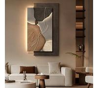 BLCKTIGR Aplique de Pared LED Fácil Instalar para Home Decor, Arte 3D Lujo Textura Piedra Abstracta con Iluminación Suave, Decoración Moderna Oficina en Casa(A,50 * 70cm/19.69 * 27.56in)