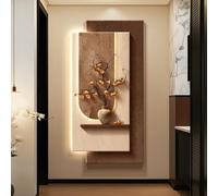 BLCKTIGR Aplique de Pared LED Fácil Instalar para Home Decor, Arte 3D WABI-Sabi Jarrón Caqui con Luz Trasera LED, Decoración Moderna Entrada Salón(B,40 * 80cm/15.57 * 31.5in)