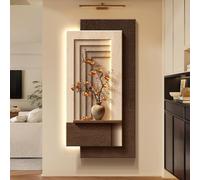 BLCKTIGR Aplique de Pared LED Fácil Instalar para Home Decor, Arte 3D WABI-Sabi Jarrón Caqui con Luz Trasera LED, Decoración Moderna Entrada Salón(A,50 * 100cm/19.69 * 39.37in)