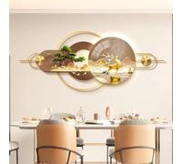 BLCKTIGR Arte de Pared 3D LED, Lujoso Ciervo Dorado & Pino Arte de Pared LED, Escultura de Pared Moderna para salón Comedor(A,130 * 50cm/51.18 * 19.69in)