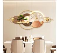 BLCKTIGR Arte de Pared 3D LED, Lujoso Ciervo Dorado & Pino Arte de Pared LED, Escultura de Pared Moderna para salón Comedor(C,130 * 50cm/51.18 * 19.69in)