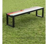 BLCKTIGR Banco de jardín con Respaldo, Banco metálico Resistente al Clima para terraza, Porche y Patio, Asiento Firme para Uso Privado y público(A,150cm/59in)