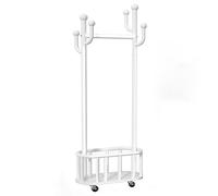 BLCKTIGR Burro Ropa 6 Ganchos， Perchero Entrada Recibidor con Ruedas， Perchero Burro Estilo Moderno Móviles ，Percheros Entrada Recibidor、Pasillo、 Oficina、Dormitorio(White)
