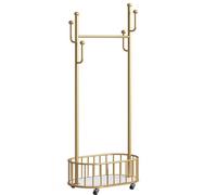 BLCKTIGR Burro Ropa 6 Ganchos， Perchero Entrada Recibidor con Ruedas， Perchero Burro Estilo Moderno Móviles ，Percheros Entrada Recibidor、Pasillo、 Oficina、Dormitorio(Gold)