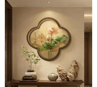 BLCKTIGR Decoración de Pared 3D LED - Moderna Flor Loto con Luces LED, Dormitorio, China Estilo Zen Tira Blanca Cálida, Símbolo Buena Suerte(D,70 * 70cm/27.56 * 27.56in)