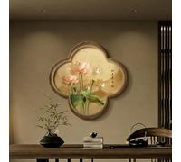 BLCKTIGR Decoración de Pared 3D LED - Moderna Flor Loto con Luces LED, Dormitorio, China Estilo Zen Tira Blanca Cálida, Símbolo Buena Suerte(C,60 * 60cm/23.62 * 23.62in)