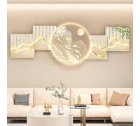 BLCKTIGR Decoración de Pared 3D LED - Panda & Bambú Pared, Escultura Retroiluminada para Salón, Estilo Chino Moderno, Símbolo Buena Suerte Fortuna(F,180 * 60cm/70.87 * 23.62in)