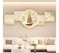 BLCKTIGR Decoración de Pared 3D LED - Panda & Bambú Pared, Escultura Retroiluminada para Salón, Estilo Chino Moderno, Símbolo Buena Suerte Fortuna(D,120 * 40cm/47.24 * 15.75in)