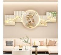 BLCKTIGR Decoración de Pared 3D LED - Panda & Bambú Pared, Escultura Retroiluminada para Salón, Estilo Chino Moderno, Símbolo Buena Suerte Fortuna(E,120 * 40cm/47.24 * 15.75in)