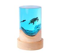 BLCKTIGR Lámpara de Resina oceánica Artesanal con Diorama Submarino detallado, tiburón Ballena, Buzo y Arrecife Coral, luz LED Resina para Escritorio, Dormitorio(F)
