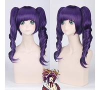 Bleach katenkyoukotsu Purple Anime Cosplay Wig With Double Wavy Ponytail Heat Resistant Synthetic Hair Wigs For Women PL-057