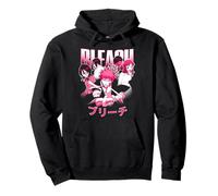 Bleach Pink Cast Photo with Kanji Logo Anime Sudadera con Capucha