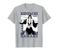 Bleach: Thousand-Year Blood War Kenpachi Zaraki Anime Camiseta, Hombre, Gris Jaspeado, XXL