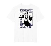 Bleach: Thousand Year Blood War Kenpachi Zaraki Anime Camiseta, Hombre Tallas Grandes, Blanco, 2X Alto