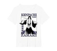 Bleach: Thousand Year Blood War Kenpachi Zaraki Anime Camiseta, Mujer Tallas Grandes, Blanco, 1XL Grande