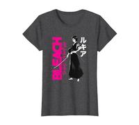 Bleach Thousand Year Blood War Rukia con Logotipo Grande Camiseta, Mujer, Jaspeado Oscuro, XL
