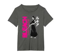 Bleach: Thousand-Year Blood War Rukia with Large Logo Anime Camiseta, Mujer Tallas Grandes, Asfalto, 1XL Grande