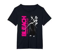 Bleach: Thousand-Year Blood War Rukia with Large Logo Anime Camiseta, Mujer Tallas Grandes, Negro, 5XL Grande