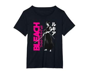 Bleach: Thousand-Year Blood War Rukia with Large Logo Anime Camiseta, Mujer Tallas Grandes, Negro, 5XL Grande