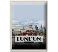 Blechemma Postal de chapa con sobre, 14 x 10 cm, vacaciones, ciudad, viaje, monumento, Londres Reino Unido