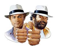 Blechwarenfabrik Braunschweig Bud Spencer und Terence Hill BUDC03 - Placa decorativa en 3D (chapa metálica, 45 x 45 cm), multicolor