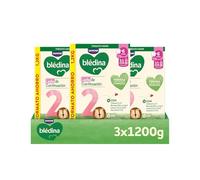 Blédina 2, Leche de Continuación para Bebé, Fórmula Completa con Vitaminas, Minerales, Omega 3 y Fibras. Sin Aceite de Palma, Sin Conservantes Ni Azúcares Añadidos. Desde los 6 Meses, Pack 3x1.2g